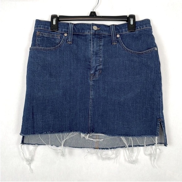 Madewell Stretch Jean/Denim Step Hem Straight Mini Skirt. Size 30. - Picture 4 of 15